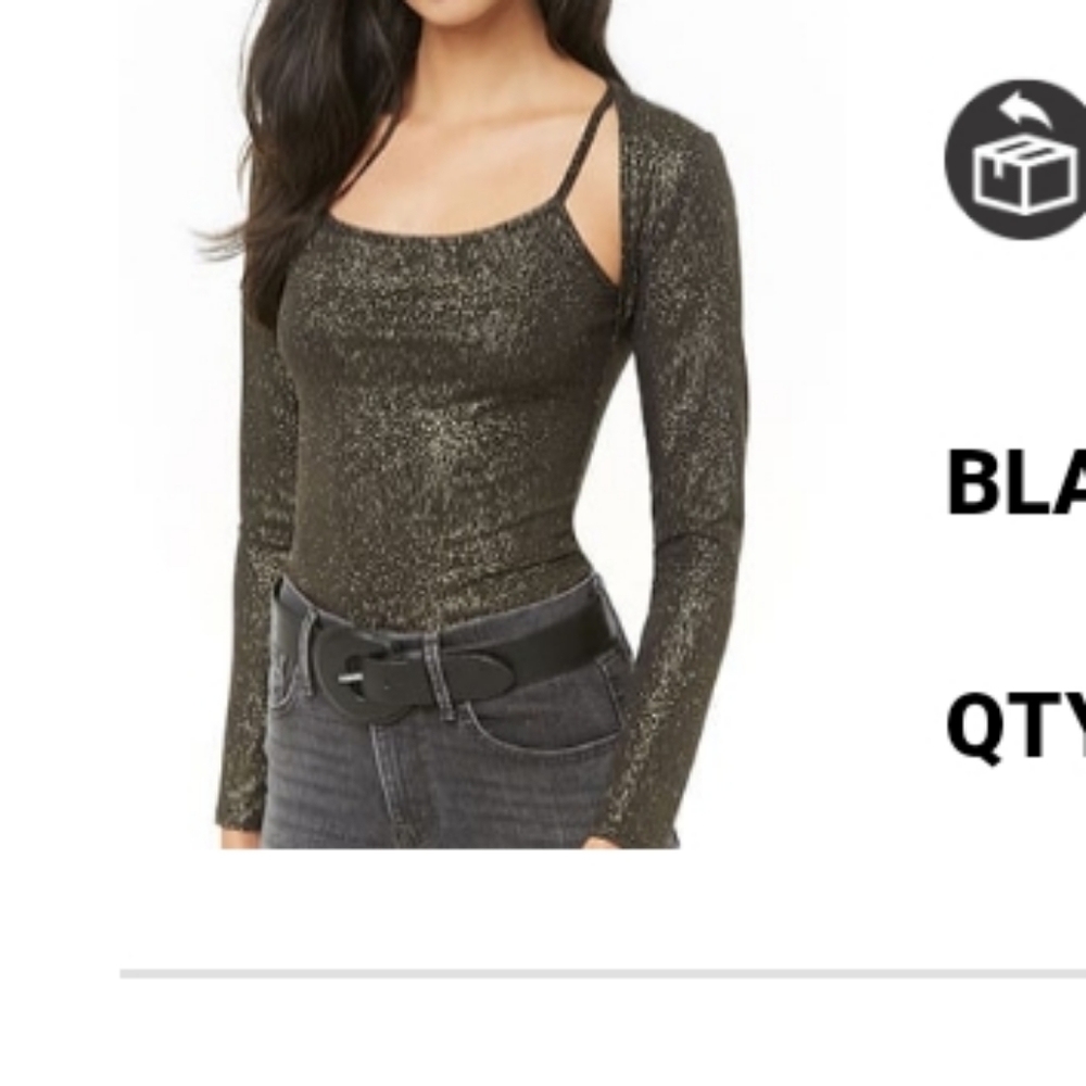 Metallic cutout top